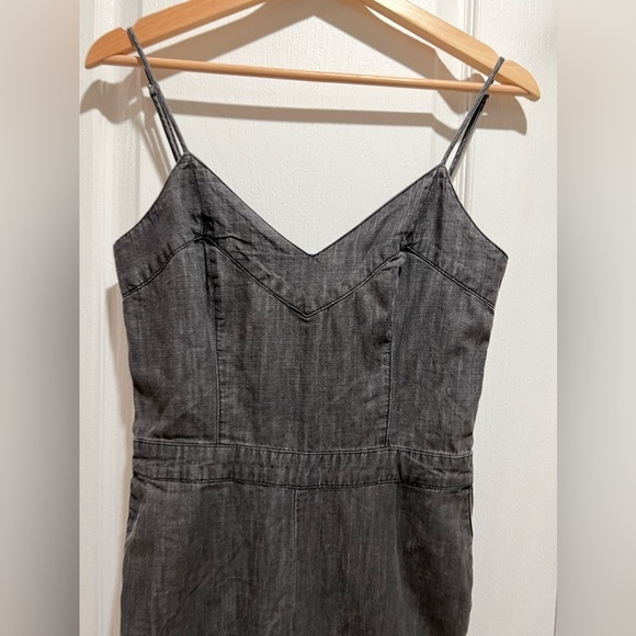 Abercrombie & Fitch BOW-BACK DENIM JUMPSUIT Mamamia Overalls - Dark Grey - 2 - Picture 5 of 7